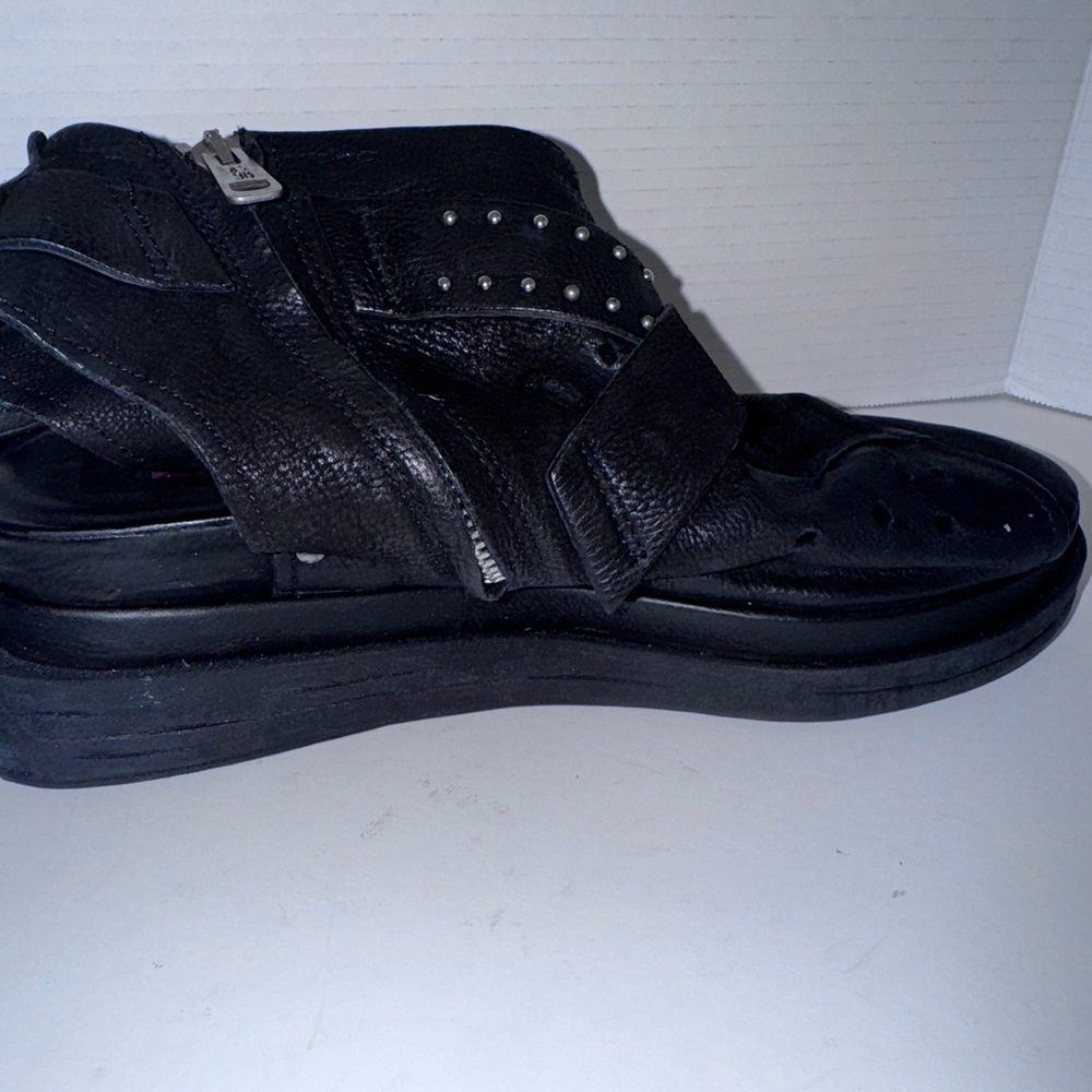 A.S.98 Lorrie Black Open Toe Bootie 41=9.5-10 US - Picture 3 of 6